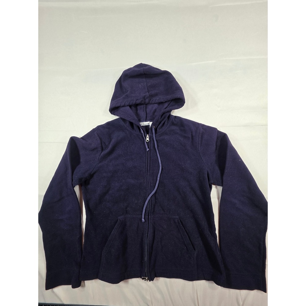 Energie Polar 2000 Fleece Hoodie Navy Blue Full Zip Sweatshirt Large